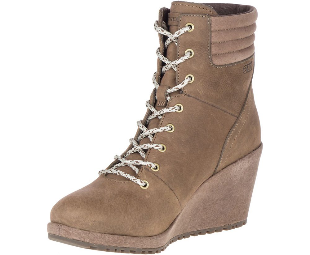 Merrell Boots Brown - Tremblant Wedge Waterproof - Womens 51OBQYUWJ